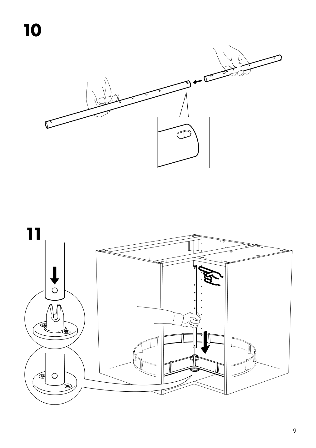 Assembly instructions for IKEA Utrusta corner base cabinet carousel | Page 9 - IKEA SEKTION corner base cabinet with carousel 193.774.46