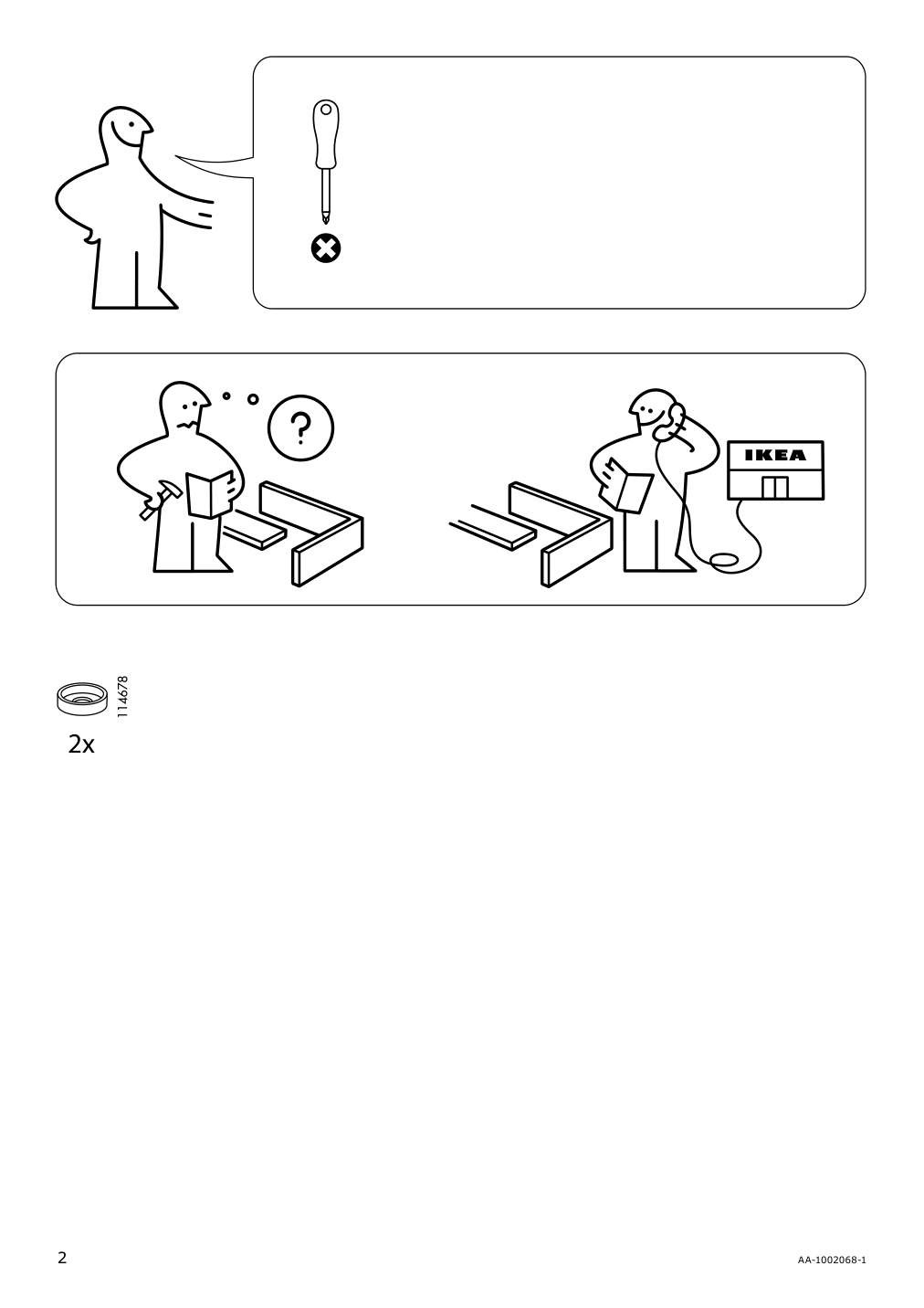 Assembly instructions for IKEA Utrusta drawer front high | Page 2 - IKEA SEKTION / MAXIMERA hc w p-o func 1dr/4drw 894.672.26