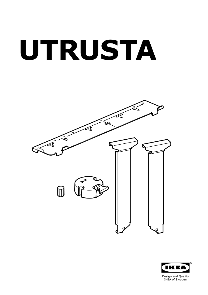 Assembly instructions for IKEA Utrusta fixture for mounting door on drawer | Page 1 - IKEA SEKTION / MAXIMERA base cabinet/p-out storage/drawer 393.188.99