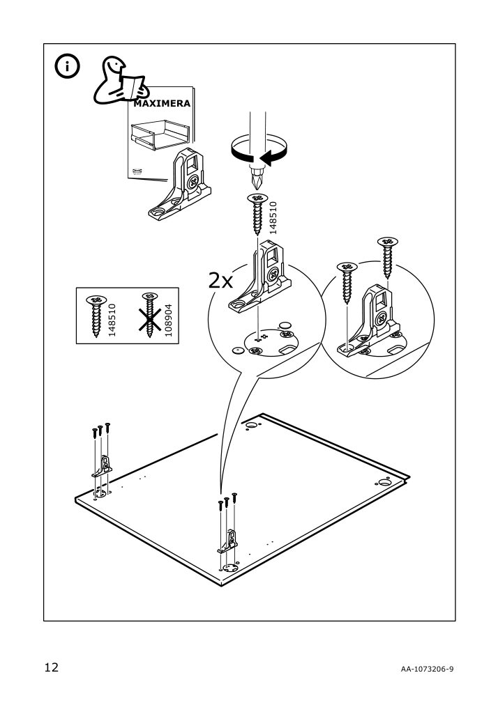 Assembly instructions for IKEA Utrusta fixture for mounting door on drawer | Page 12 - IKEA SEKTION base cabinet/p-out storage/2 drawer 591.591.11