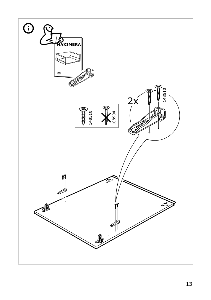 Assembly instructions for IKEA Utrusta fixture for mounting door on drawer | Page 13 - IKEA SEKTION / MAXIMERA base cabinet with pull-out storage 994.146.33