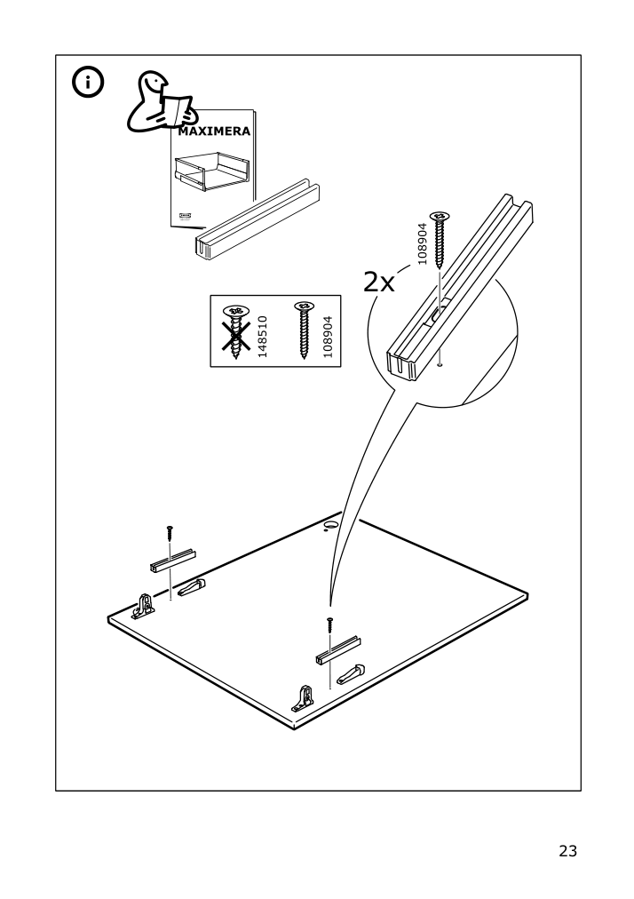 Assembly instructions for IKEA Utrusta fixture for mounting door on drawer | Page 23 - IKEA SEKTION / MAXIMERA base cabinet with pull-out storage 994.146.33