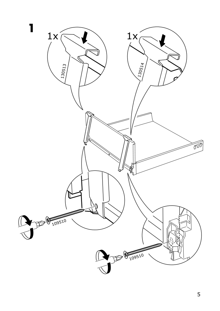 Assembly instructions for IKEA Utrusta fixture for mounting door on drawer | Page 5 - IKEA SEKTION base cabinet/p-out storage/drawer 391.591.07