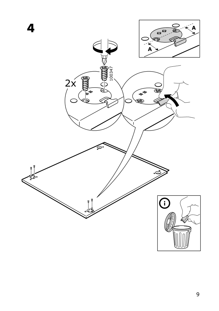 Assembly instructions for IKEA Utrusta fixture for mounting door on drawer | Page 9 - IKEA SEKTION base cabinet with pull-out storage 091.591.04