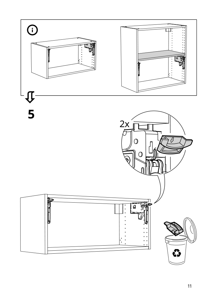 Assembly instructions for IKEA Utrusta hinge push open for horizontal door white | Page 11 - IKEA SEKTION top cab f fridge/freezer w push-op 794.183.40