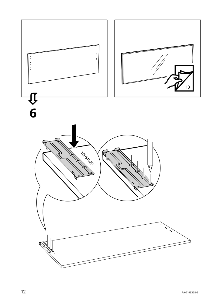 Assembly instructions for IKEA Utrusta hinge push open for horizontal door white | Page 12 - IKEA SEKTION high cab f mic/ov+drw/dr w push-op 993.946.30