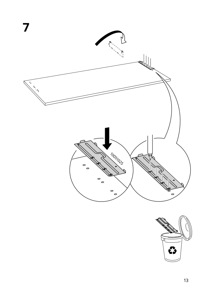 Assembly instructions for IKEA Utrusta hinge push open for horizontal door white | Page 13 - IKEA SEKTION high cab f mic/ov+drw/dr w push-op 093.946.15