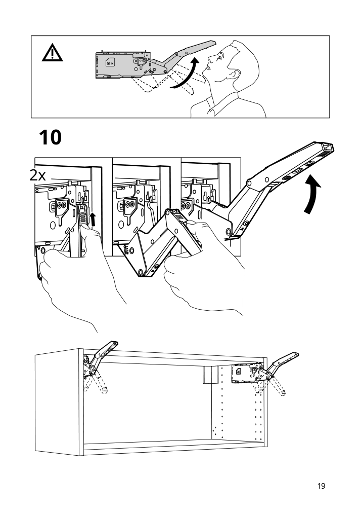 Assembly instructions for IKEA Utrusta hinge push open for horizontal door white | Page 19 - IKEA SEKTION top cab f fridge/freezer w push-op 794.183.40