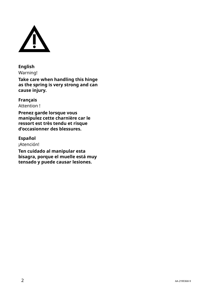 Assembly instructions for IKEA Utrusta hinge push open for horizontal door white | Page 2 - IKEA SEKTION / MAXIMERA high cab f mic/ov+drw/dr w push-op 495.698.73