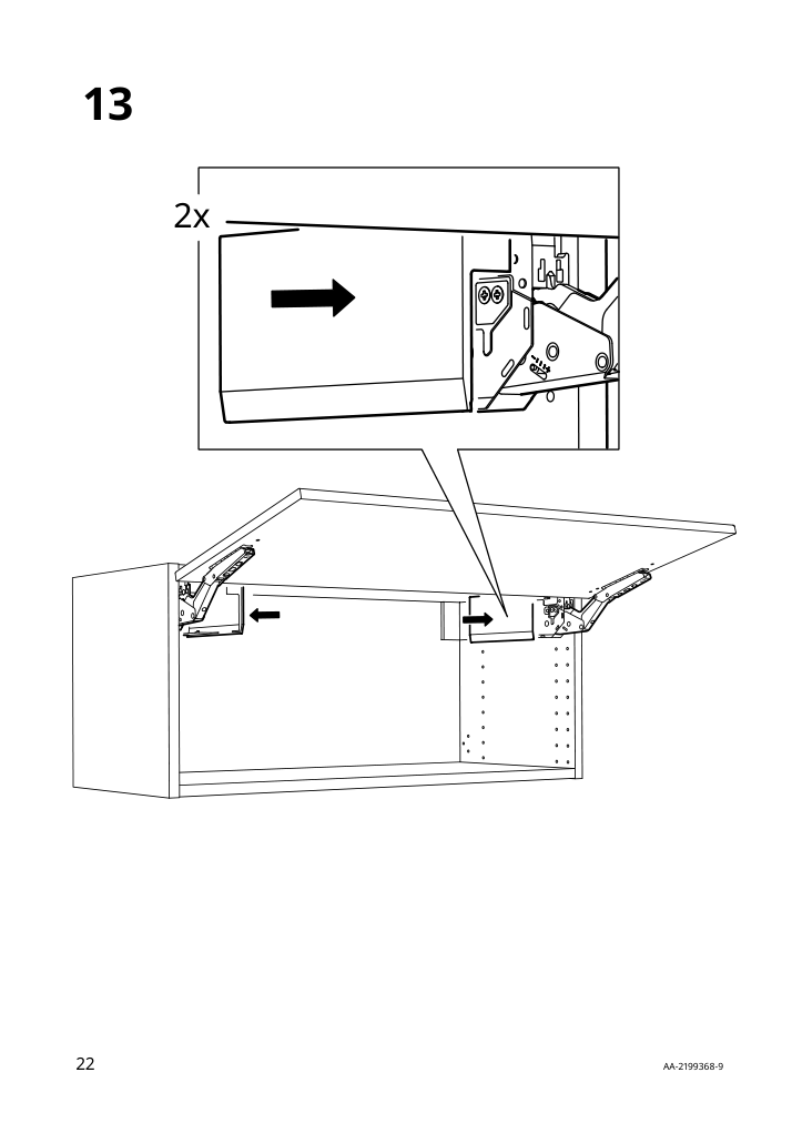 Assembly instructions for IKEA Utrusta hinge push open for horizontal door white | Page 22 - IKEA SEKTION top cab f fridge/freezer w push-op 794.183.40