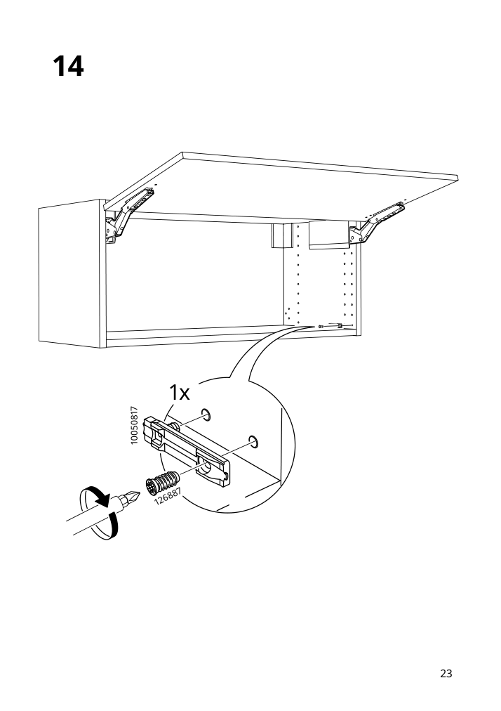 Assembly instructions for IKEA Utrusta hinge push open for horizontal door white | Page 23 - IKEA SEKTION / MAXIMERA high cab f mic/ov+drw/dr w push-op 495.698.73