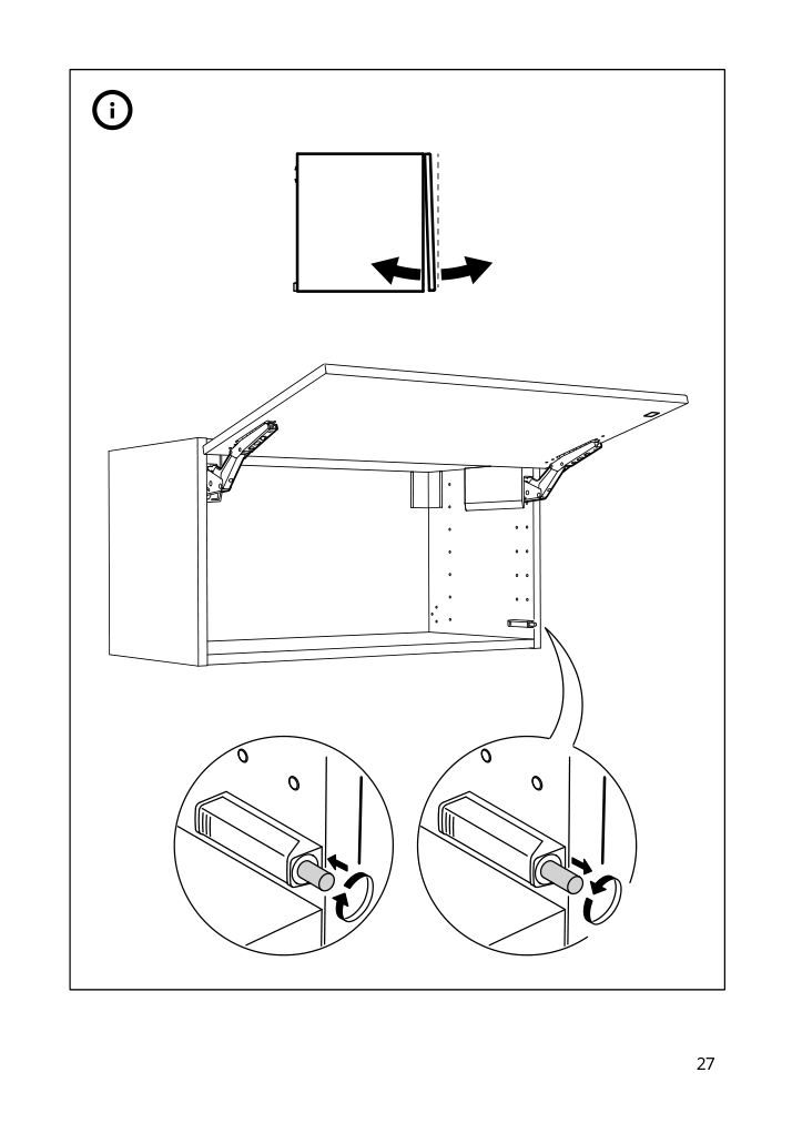 Assembly instructions for IKEA Utrusta hinge push open for horizontal door white | Page 27 - IKEA SEKTION top cab f fridge/freezer w push-op 794.183.40