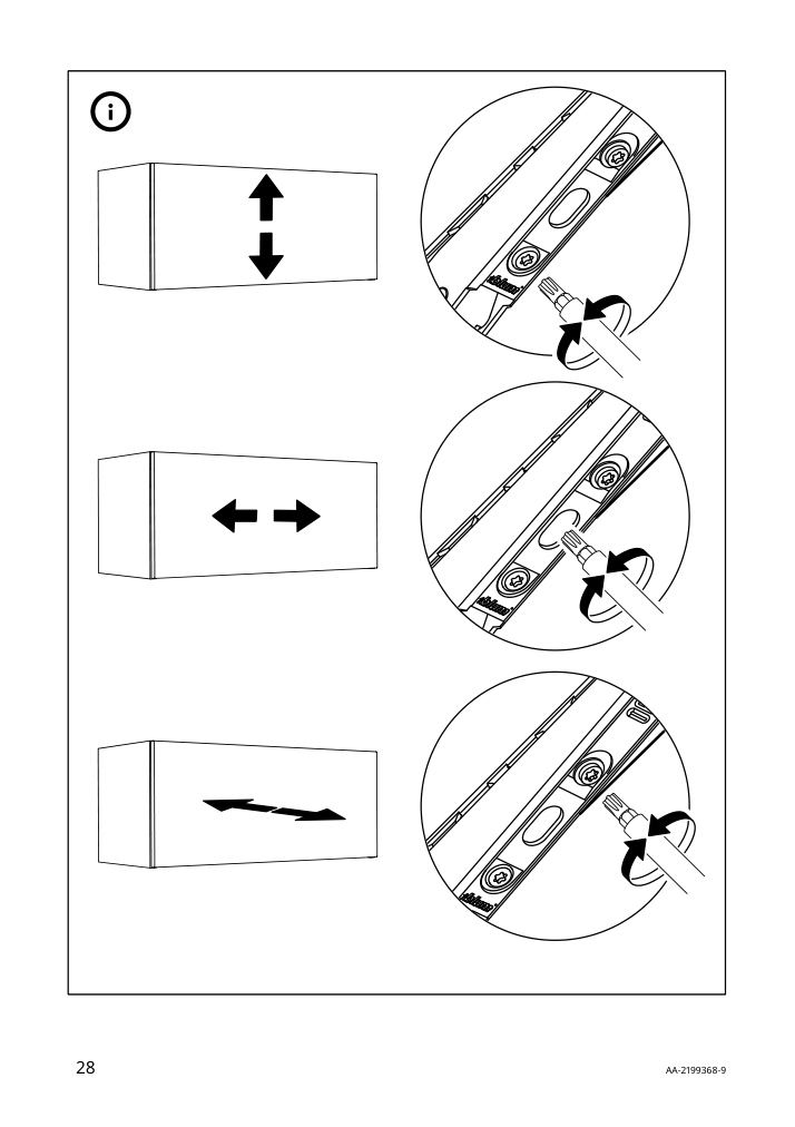 Assembly instructions for IKEA Utrusta hinge push open for horizontal door white | Page 28 - IKEA SEKTION top cab f fridge/freezer w push-op 794.183.40