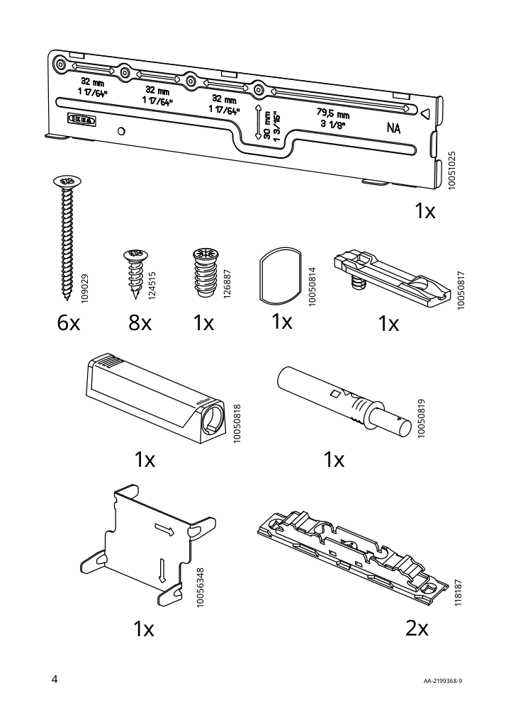 Assembly instructions for IKEA Utrusta hinge push open for horizontal door white | Page 4 - IKEA SEKTION / MAXIMERA high cab f mic/ov+drw/dr w push-op 495.698.73