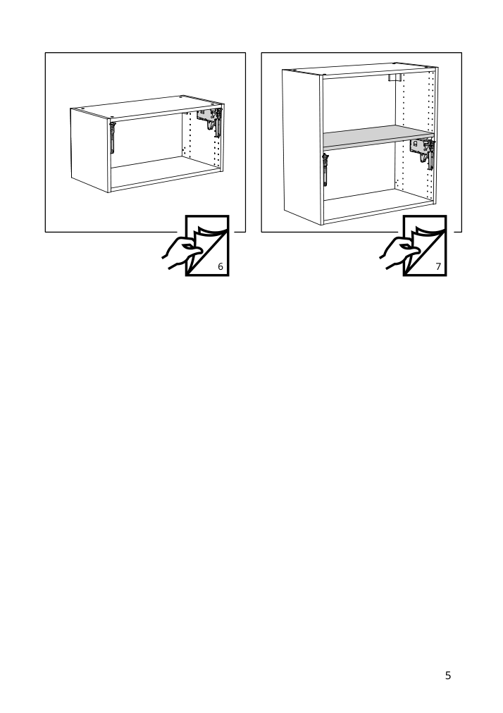 Assembly instructions for IKEA Utrusta hinge push open for horizontal door white | Page 5 - IKEA SEKTION top cab f fridge/freezer w push-op 794.183.40