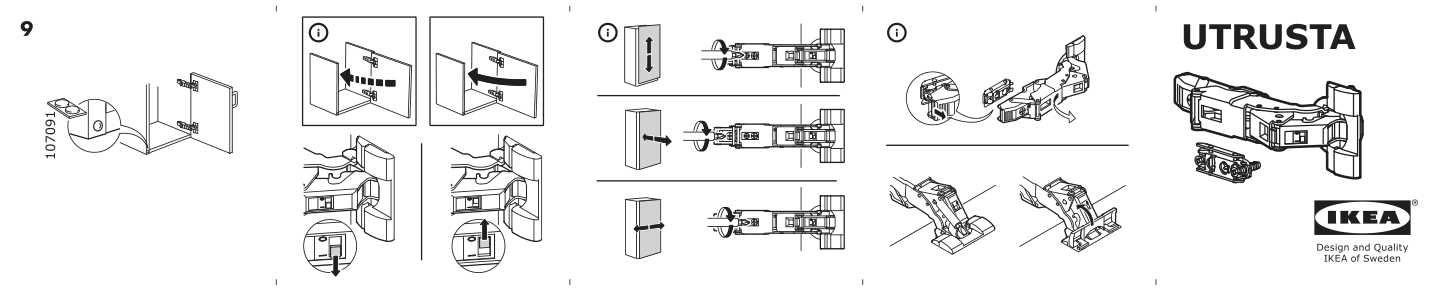 Assembly instructions for IKEA Utrusta hinge w b in damper for kitchen | Page 1 - IKEA SEKTION high cab w 2drs/2 fronts/4 drawers 193.954.12