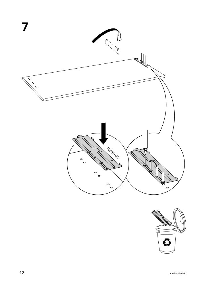 Assembly instructions for IKEA Utrusta hinge w damper for horizontal door white | Page 12 - IKEA SEKTION high cab f micro/oven+drawer/door 093.901.89