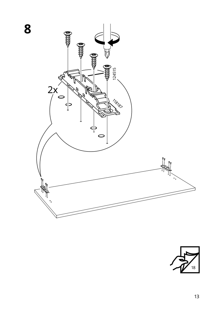 Assembly instructions for IKEA Utrusta hinge w damper for horizontal door white | Page 13 - IKEA SEKTION wall cab w built-in range hood 593.885.51