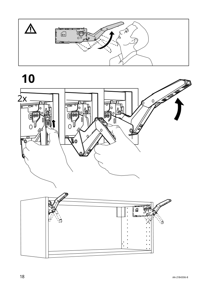 Assembly instructions for IKEA Utrusta hinge w damper for horizontal door white | Page 18 - IKEA SEKTION / MAXIMERA high cab f micro/oven+drawer/door 595.698.82