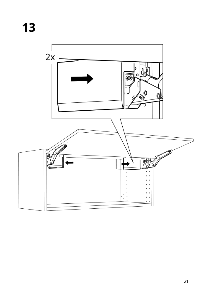 Assembly instructions for IKEA Utrusta hinge w damper for horizontal door white | Page 21 - IKEA SEKTION high cab f micro/oven+drawer/door 593.901.82