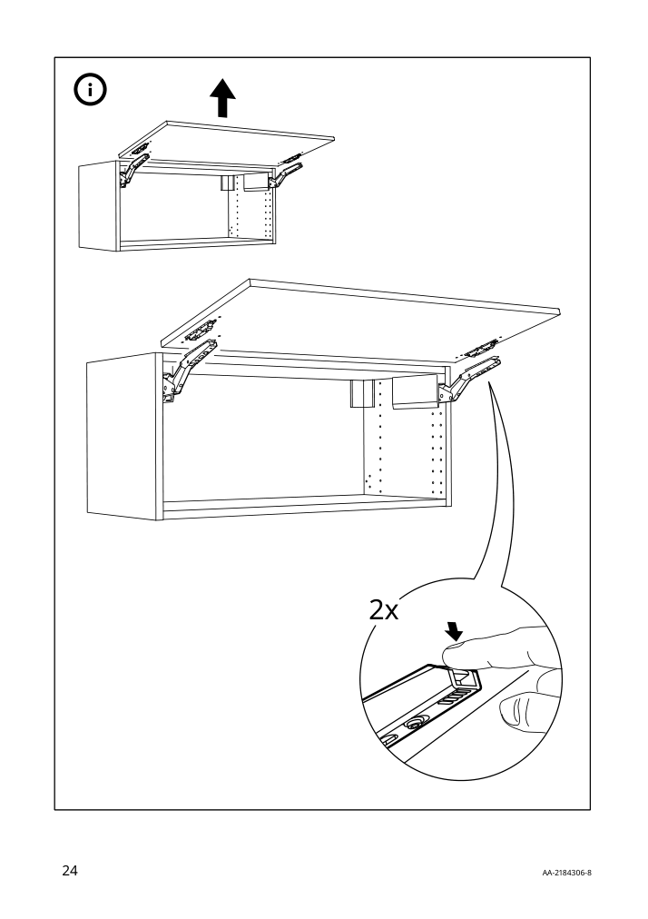 Assembly instructions for IKEA Utrusta hinge w damper for horizontal door white | Page 24 - IKEA SEKTION wall cab w built-in range hood 593.885.51