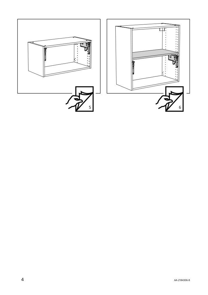 Assembly instructions for IKEA Utrusta hinge w damper for horizontal door white | Page 4 - IKEA SEKTION / MAXIMERA high cab f micro/oven+drawer/door 595.698.82