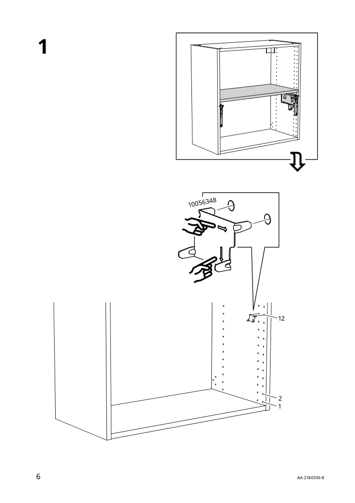 Assembly instructions for IKEA Utrusta hinge w damper for horizontal door white | Page 6 - IKEA SEKTION high cab f micro/oven+drawer/door 593.901.82