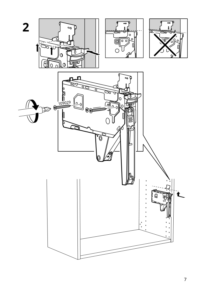 Assembly instructions for IKEA Utrusta hinge w damper for horizontal door white | Page 7 - IKEA SEKTION / MAXIMERA high cab f micro/oven+drawer/door 595.698.82