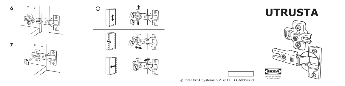 Assembly instructions for IKEA Utrusta hinge | Page 1 - IKEA SEKTION high cabinet for fridge/freezer 095.482.03