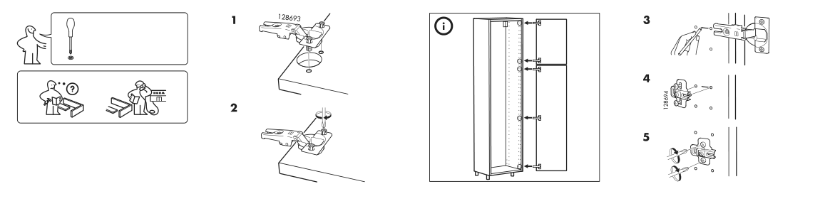 Assembly instructions for IKEA Utrusta hinge | Page 2 - IKEA SEKTION high cabinet for fridge/freezer 095.482.03