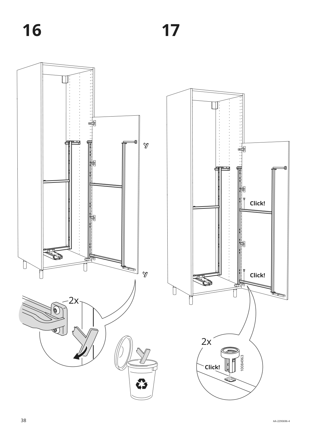 Assembly instructions for IKEA Utrusta pull out pantry organizer | Page 38 - IKEA SEKTION high cabinet with pull-out pantry 394.718.91