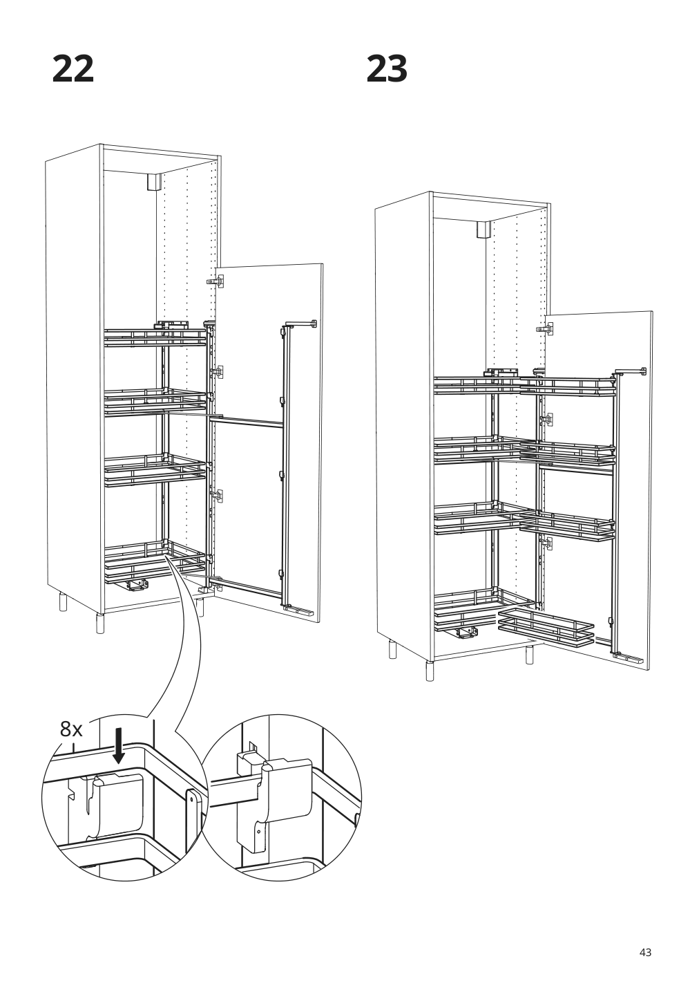 Assembly instructions for IKEA Utrusta pull out pantry organizer | Page 43 - IKEA SEKTION high cabinet with pull-out pantry 594.718.90