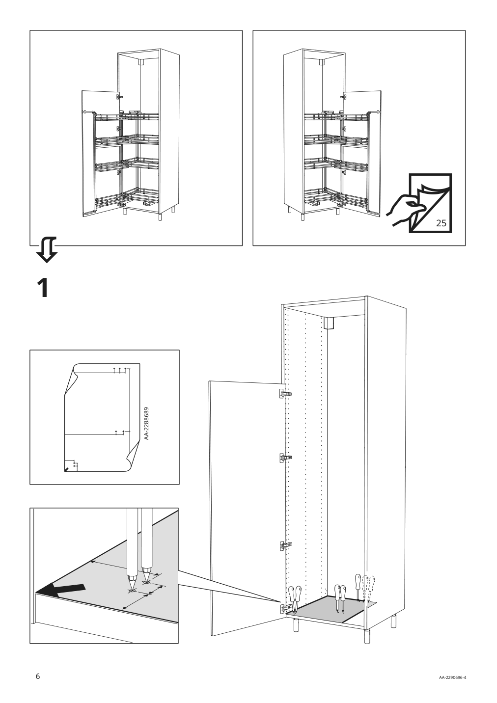 Assembly instructions for IKEA Utrusta pull out pantry organizer | Page 6 - IKEA SEKTION high cabinet with pull-out pantry 594.718.90