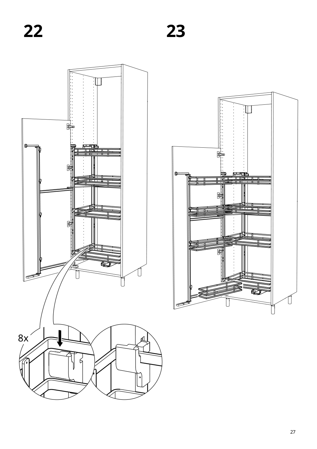 Assembly instructions for IKEA Utrusta pull out pantry organizer | Page 27 - IKEA SEKTION high cabinet with pull-out pantry 494.718.19