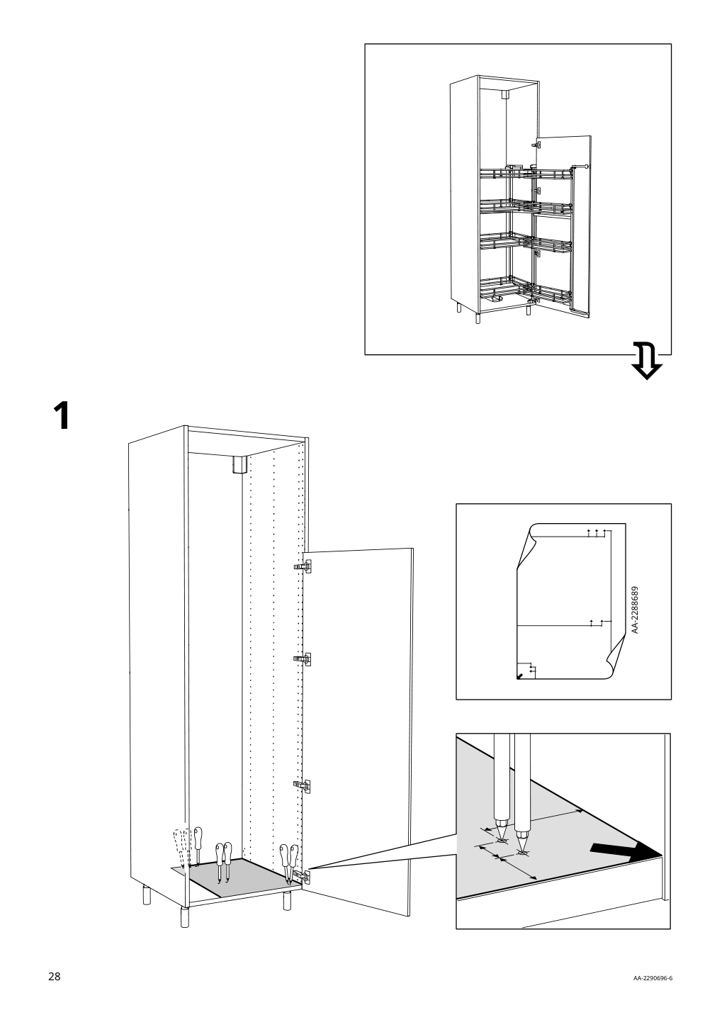 Assembly instructions for IKEA Utrusta pull out pantry organizer | Page 28 - IKEA SEKTION high cabinet with pull-out pantry 194.718.30