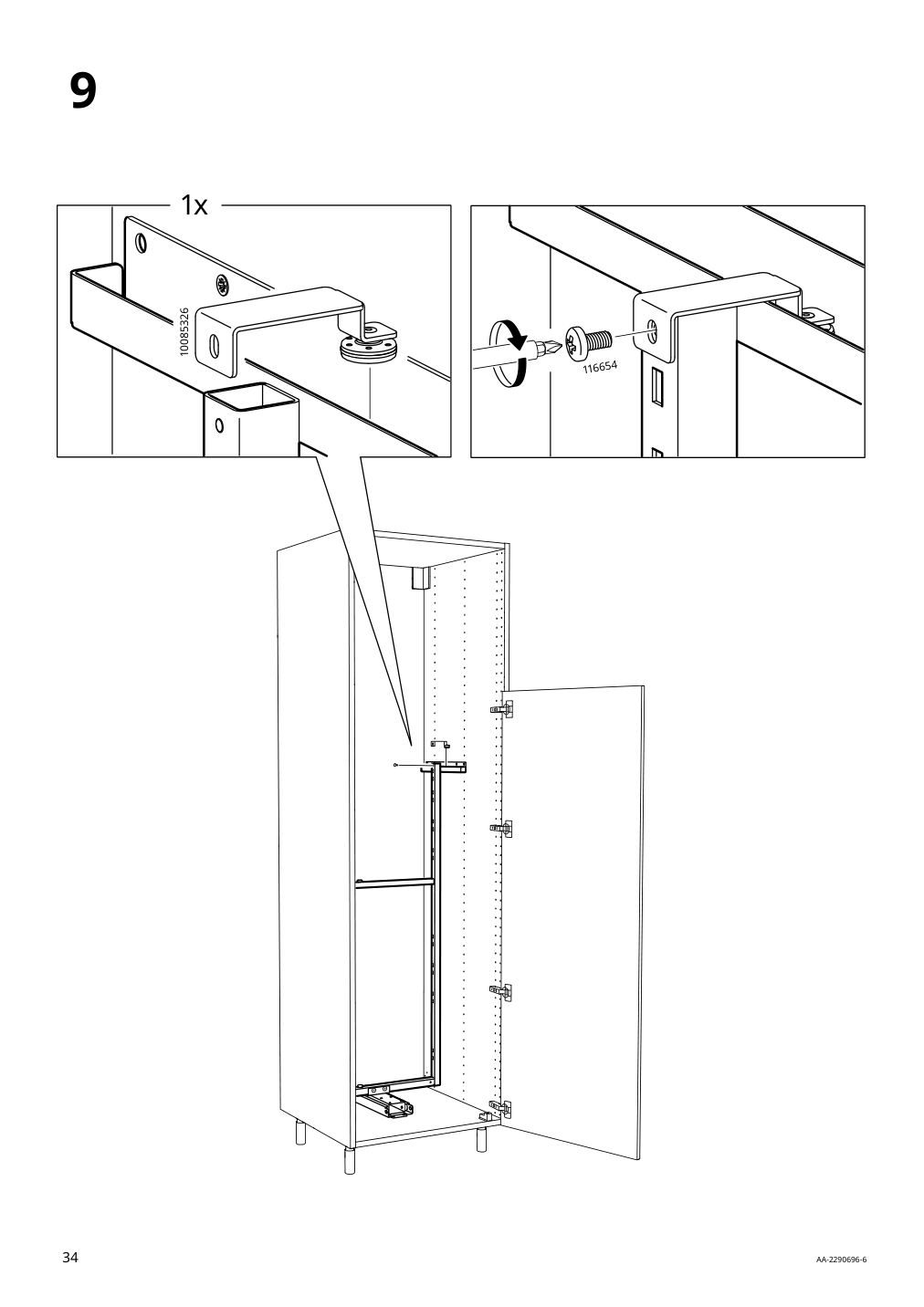 Assembly instructions for IKEA Utrusta pull out pantry organizer | Page 34 - IKEA SEKTION high cabinet with pull-out pantry 494.718.19