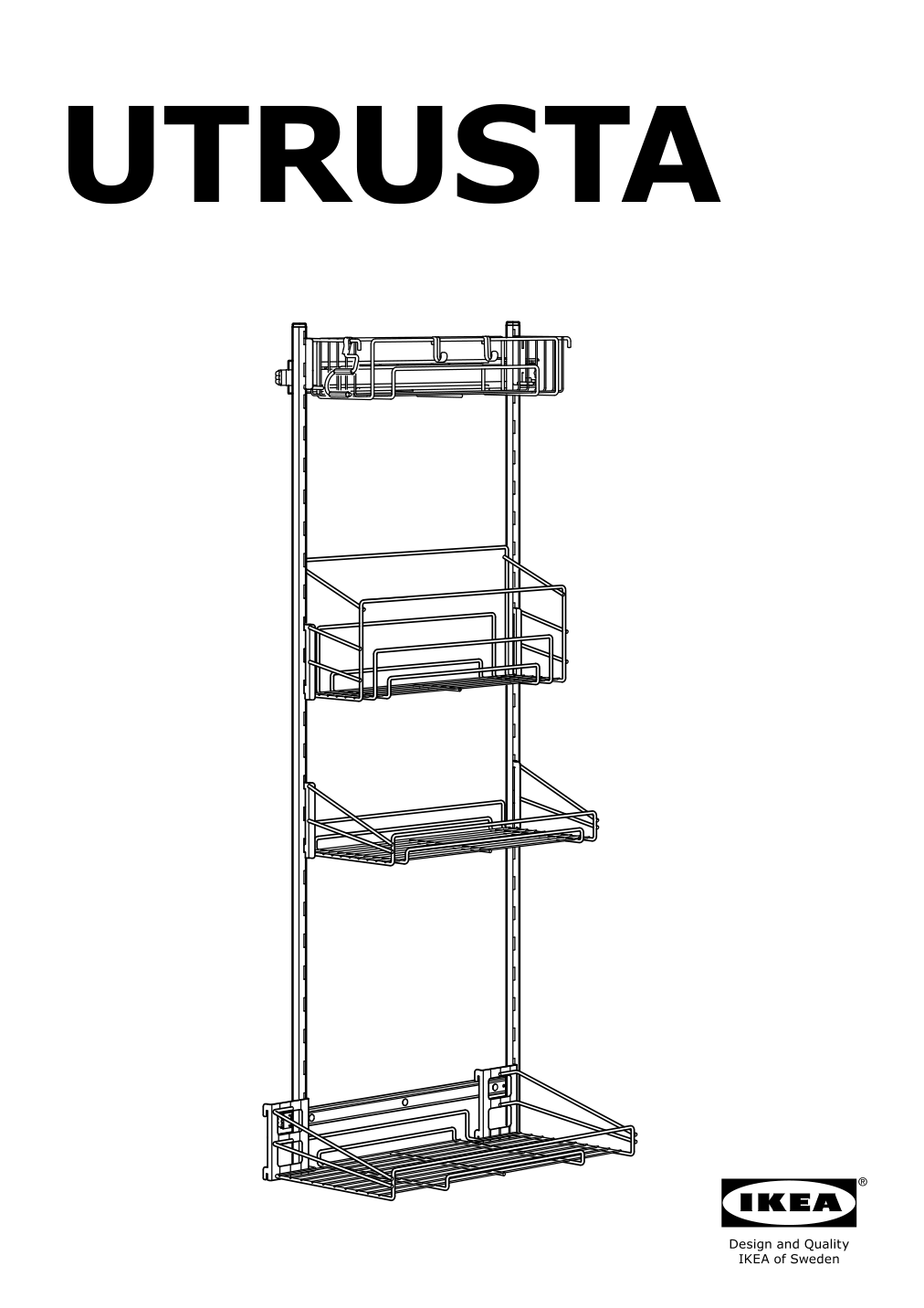 Assembly instructions for IKEA Utrusta pull out rack for cleaning supplies | Page 1 - IKEA SEKTION high cabinet/pull-out int fittings 294.679.36