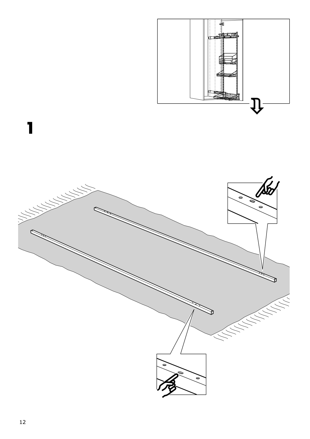 Assembly instructions for IKEA Utrusta pull out rack for cleaning supplies | Page 12 - IKEA SEKTION high cabinet/pull-out int fittings 794.699.52