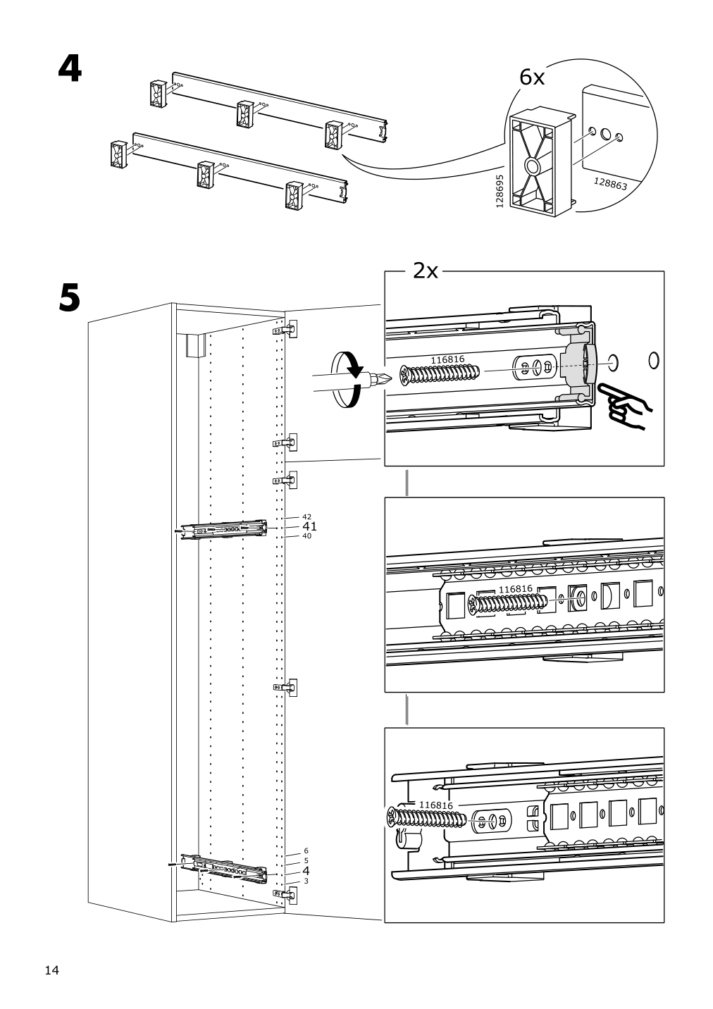 Assembly instructions for IKEA Utrusta pull out rack for cleaning supplies | Page 14 - IKEA SEKTION high cabinet/pull-out int fittings 694.584.40