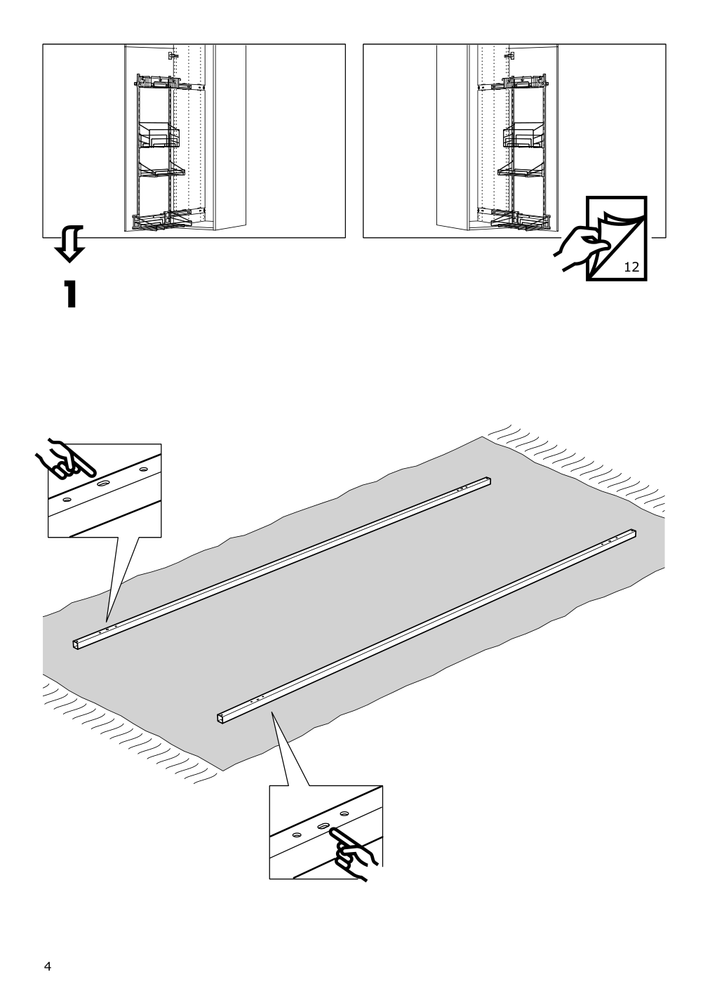 Assembly instructions for IKEA Utrusta pull out rack for cleaning supplies | Page 4 - IKEA SEKTION high cabinet/pull-out int fittings 794.699.52