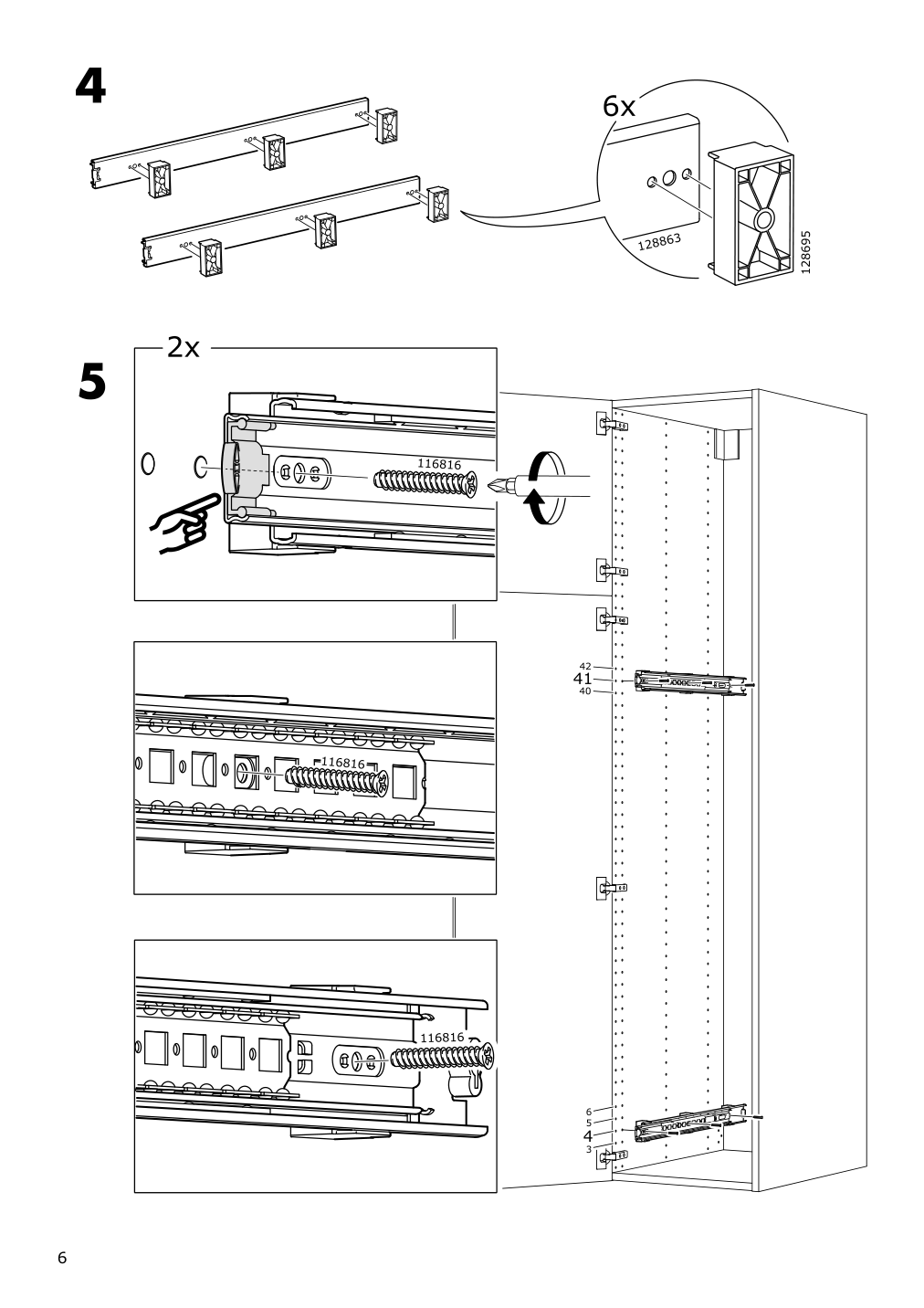 Assembly instructions for IKEA Utrusta pull out rack for cleaning supplies | Page 6 - IKEA SEKTION high cabinet/pull-out int fittings 994.549.21