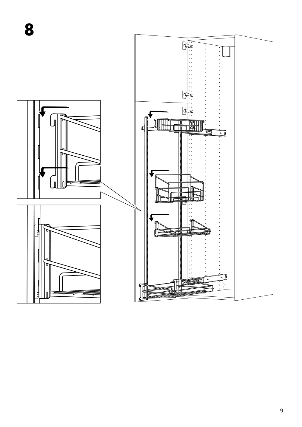 Assembly instructions for IKEA Utrusta pull out rack for cleaning supplies | Page 9 - IKEA SEKTION high cabinet/pull-out int fittings 594.559.65