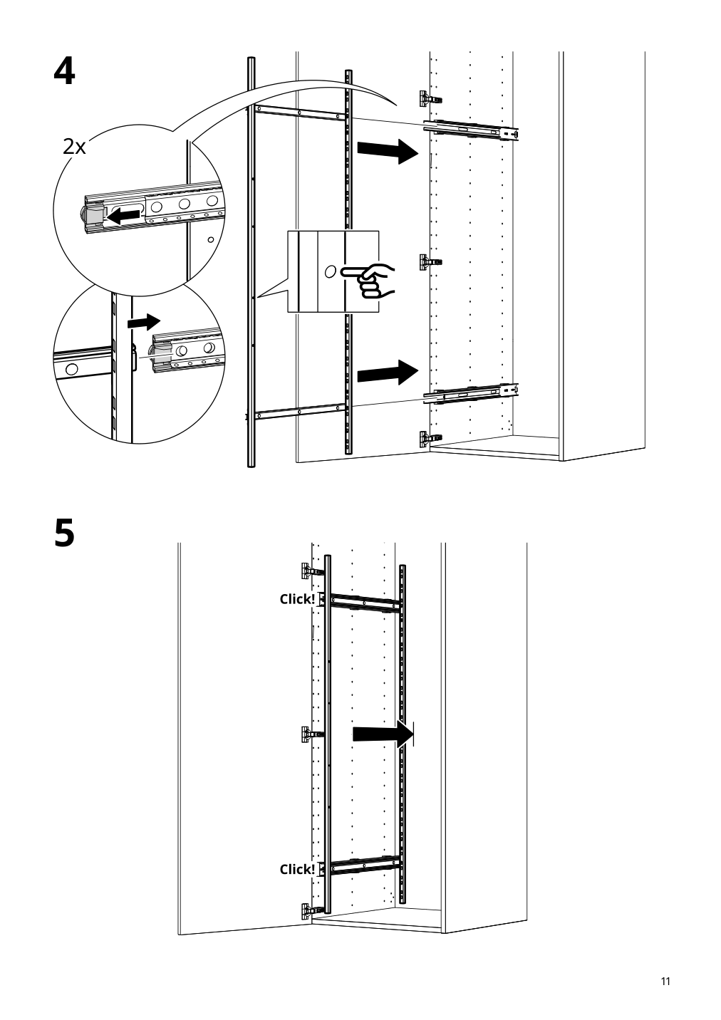 Assembly instructions for IKEA Utrusta pull out rack for cleaning supplies | Page 11 - IKEA SEKTION high cabinet/pull-out int fittings 095.734.95