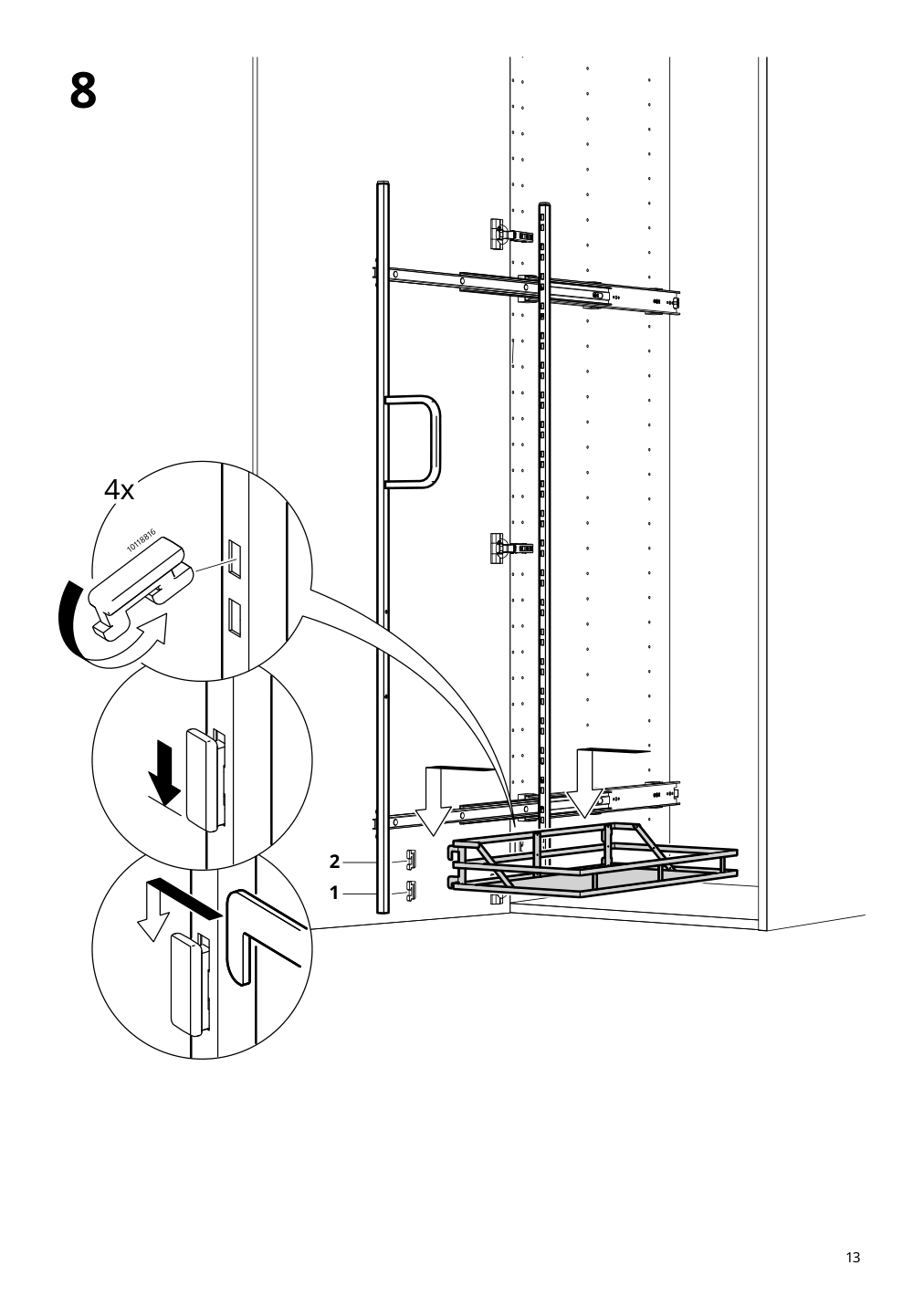 Assembly instructions for IKEA Utrusta pull out rack for cleaning supplies | Page 13 - IKEA SEKTION high cabinet/pull-out int fittings 095.734.95