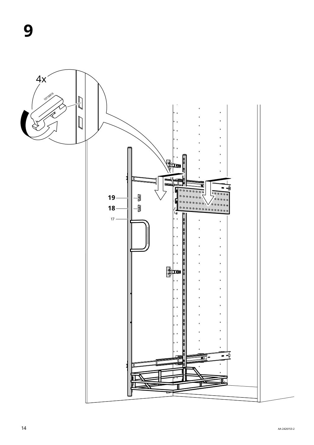 Assembly instructions for IKEA Utrusta pull out rack for cleaning supplies | Page 14 - IKEA SEKTION high cabinet/pull-out int fittings 095.734.95