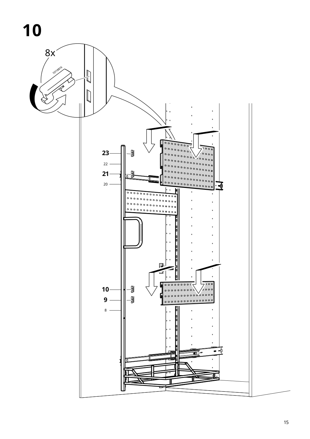 Assembly instructions for IKEA Utrusta pull out rack for cleaning supplies | Page 15 - IKEA SEKTION high cabinet/pull-out int fittings 095.734.95