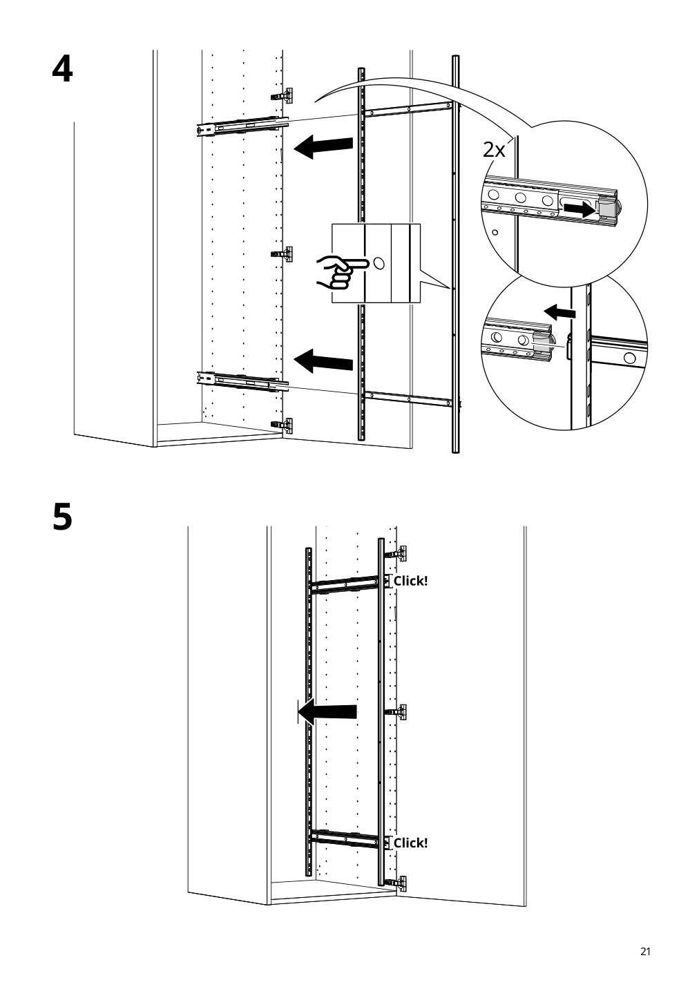 Assembly instructions for IKEA Utrusta pull out rack for cleaning supplies | Page 21 - IKEA SEKTION high cabinet/pull-out int fittings 095.734.95