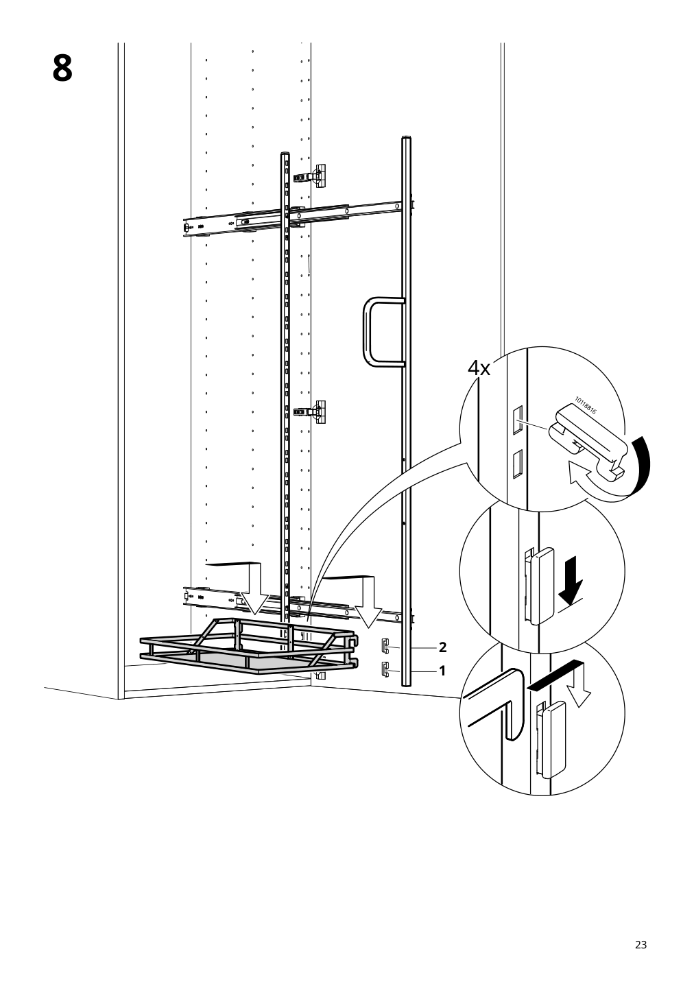 Assembly instructions for IKEA Utrusta pull out rack for cleaning supplies | Page 23 - IKEA SEKTION high cabinet/pull-out int fittings 095.734.95