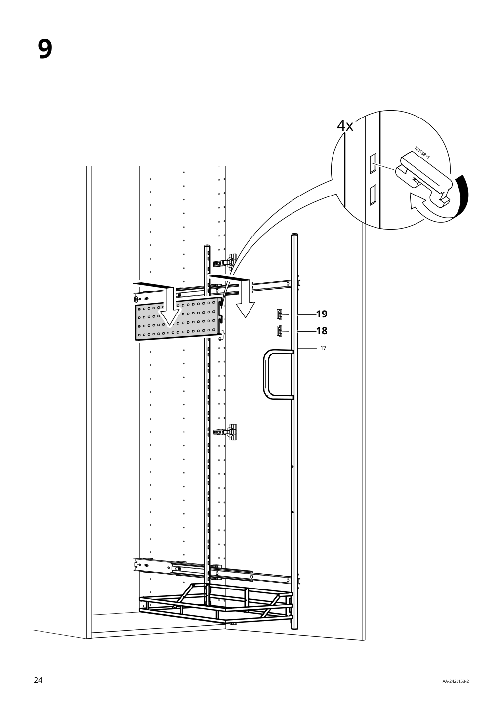 Assembly instructions for IKEA Utrusta pull out rack for cleaning supplies | Page 24 - IKEA SEKTION high cabinet/pull-out int fittings 095.734.95