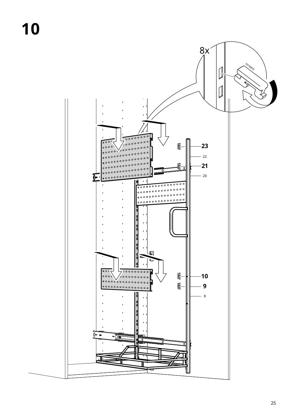 Assembly instructions for IKEA Utrusta pull out rack for cleaning supplies | Page 25 - IKEA SEKTION high cabinet/pull-out int fittings 095.734.95